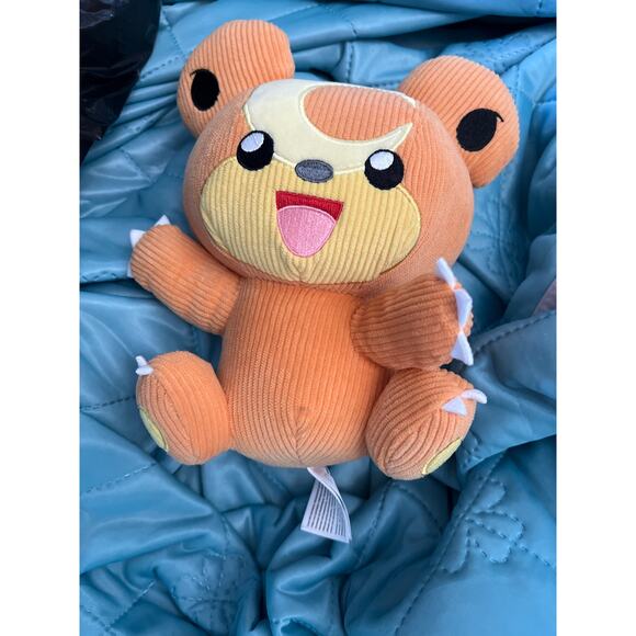 Pokemon Teddiursa 8” Corduroy Plush Stuffed Bear - Picture 1 of 3